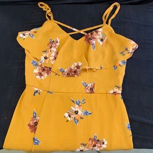 mustard and floral dress